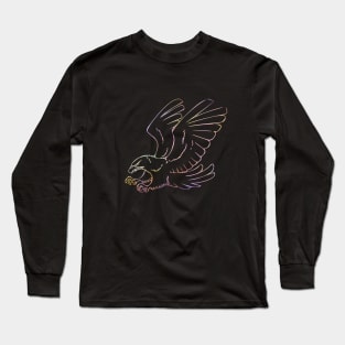 Eagle Bird Animal Wildlife Forest Nature Chrome Graphic Long Sleeve T-Shirt